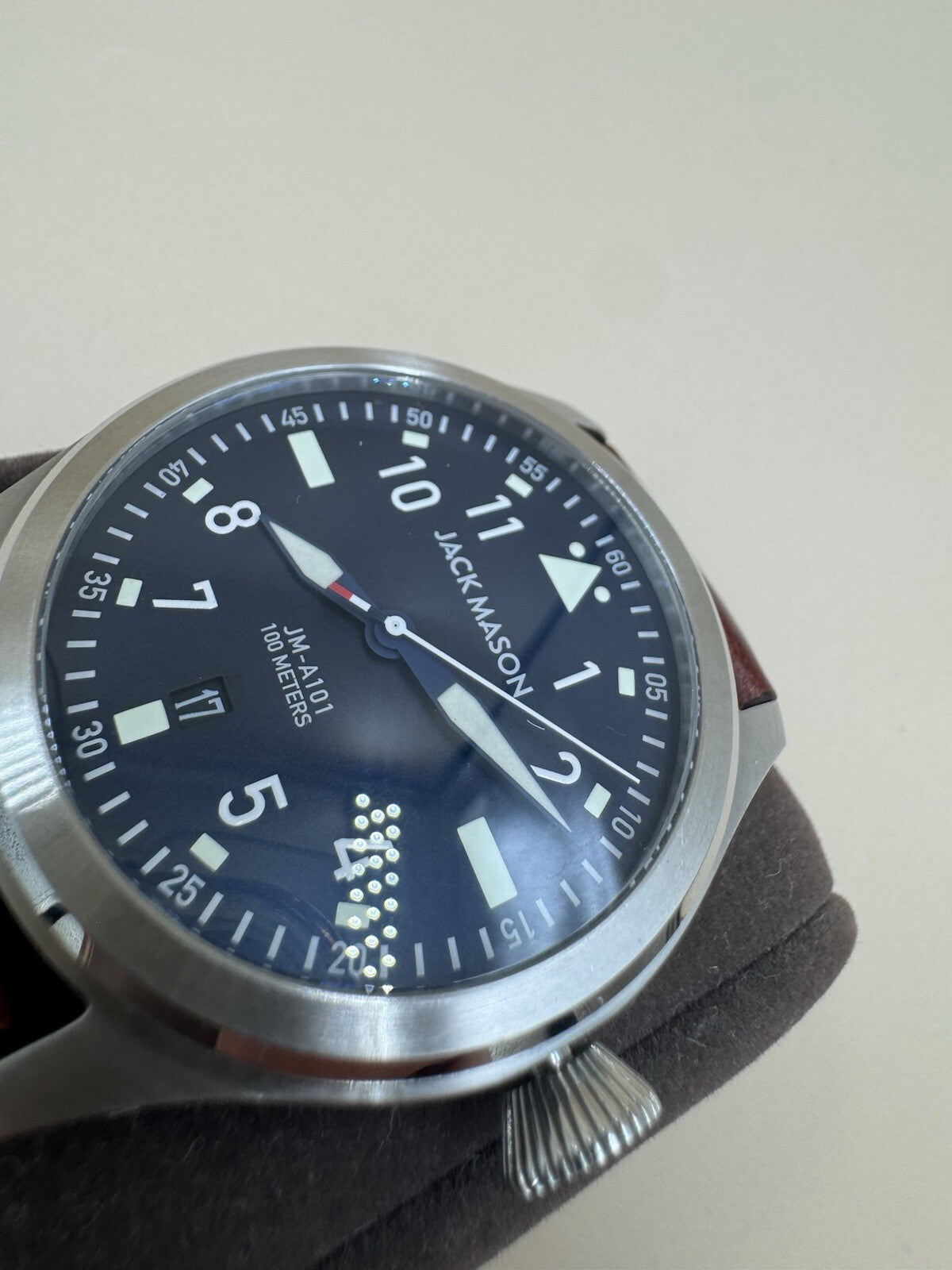 Jack Mason Pursuit Aviator JM-A101-004 | Black Dial Brown Original Leather Band