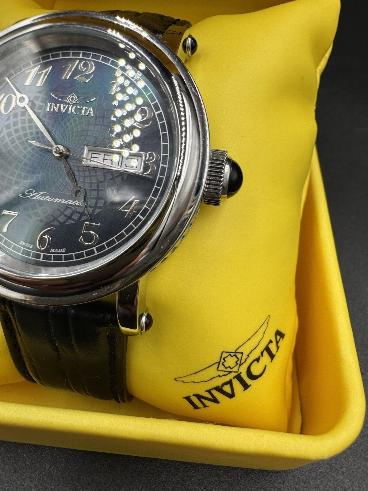 Invicta Swiss Made 1948 mod. 2805 Automatic Eta2836-2 Blk M.O.P Dial w/ box COA