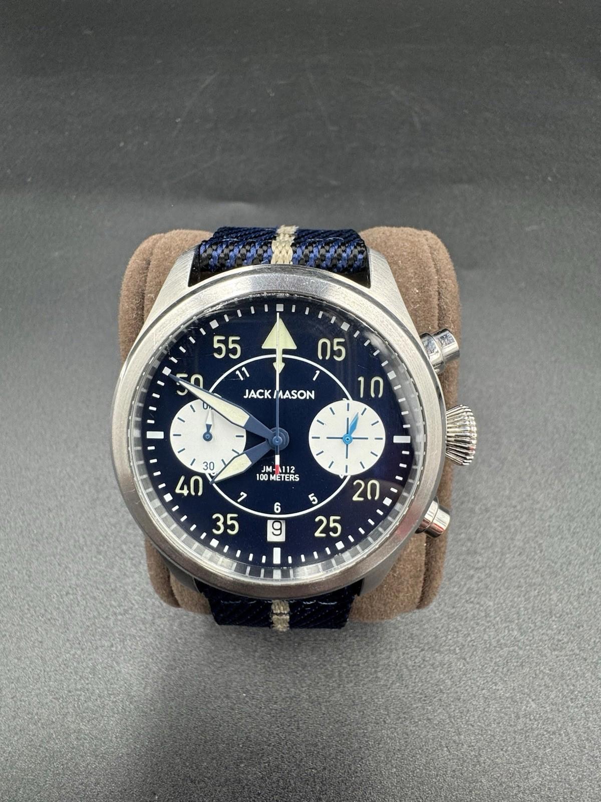 Jack Mason Aviation Nylon Band Men's Analog Watch Luminous JM-A112-001 Very Rare