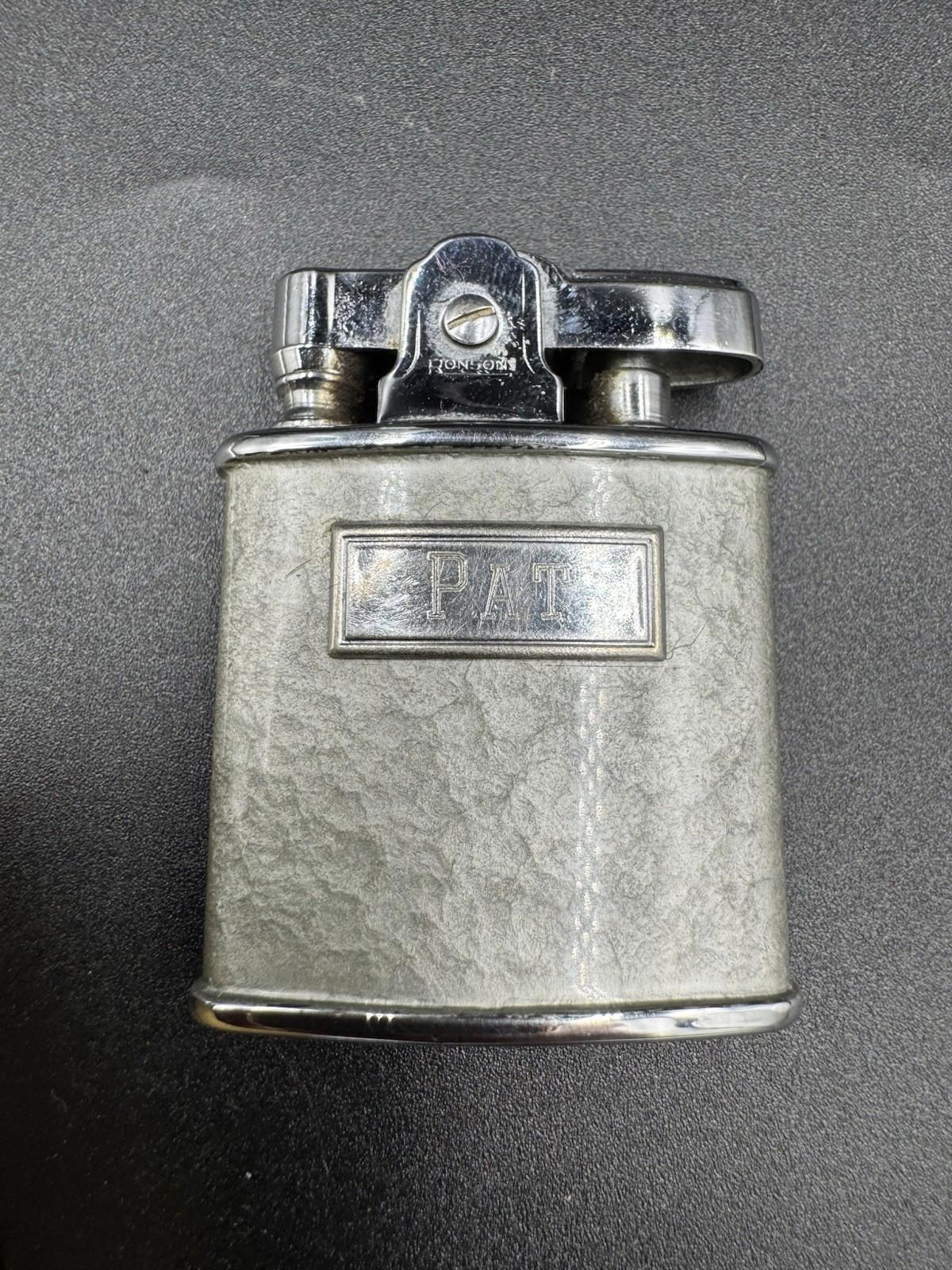 Vintage Ronson Princess Ladies' Silver Hammered Lighter Untested with Box Access