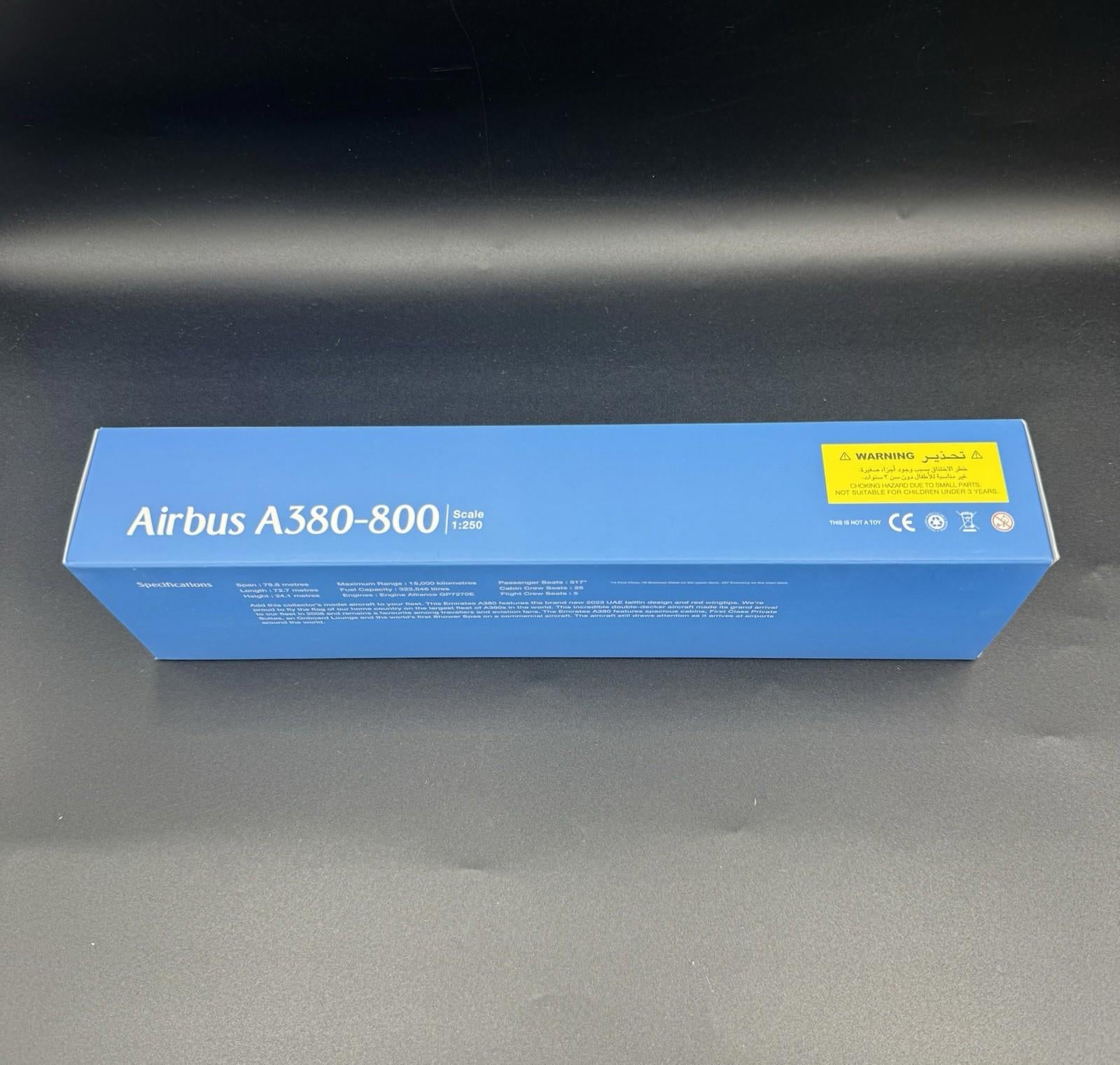 Emirates Airbus A380-800 1:250 Model Plane 2026 UAE Tailfin NEW Box See Conditio