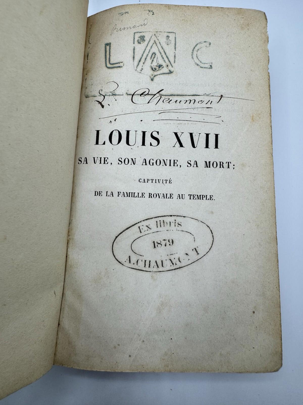 French 1868 LOUIS XVII Leather Paris Tome 1 & 2 Set of Two - Roger Guillemin 77
