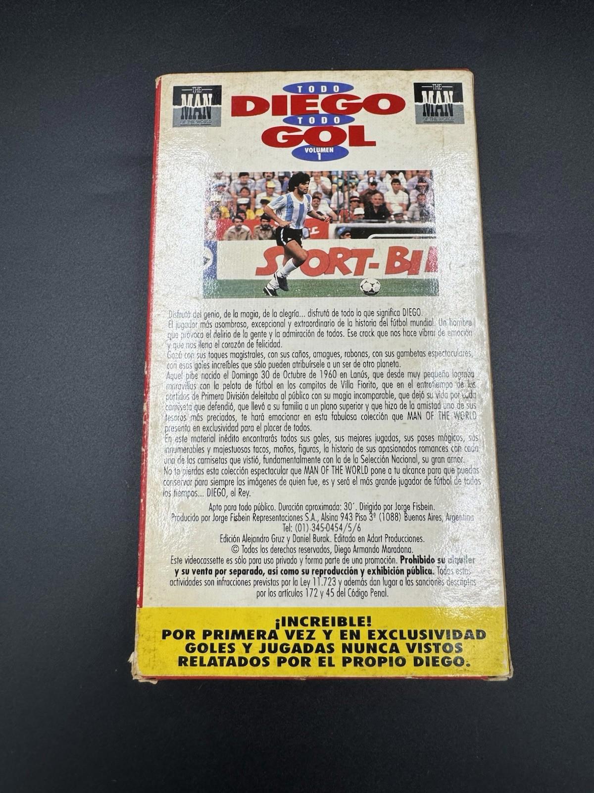 Todo Diego Todo Gol Volumen 1 Maradona Soccer VHS Video Tape