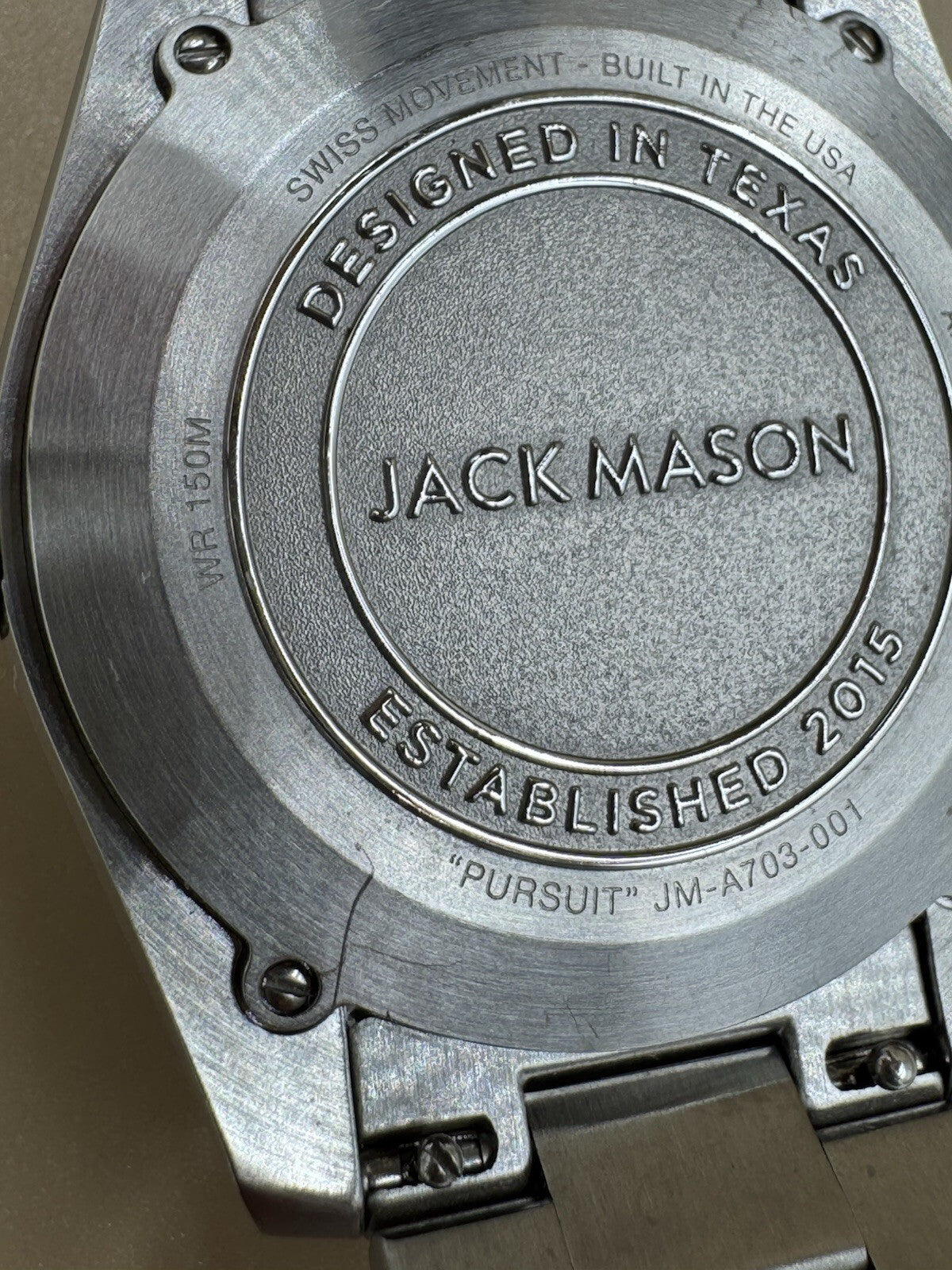 Jack Mason Pursuit Automatic 150m Black Dial Stainless Steel Bracelet Box Certs