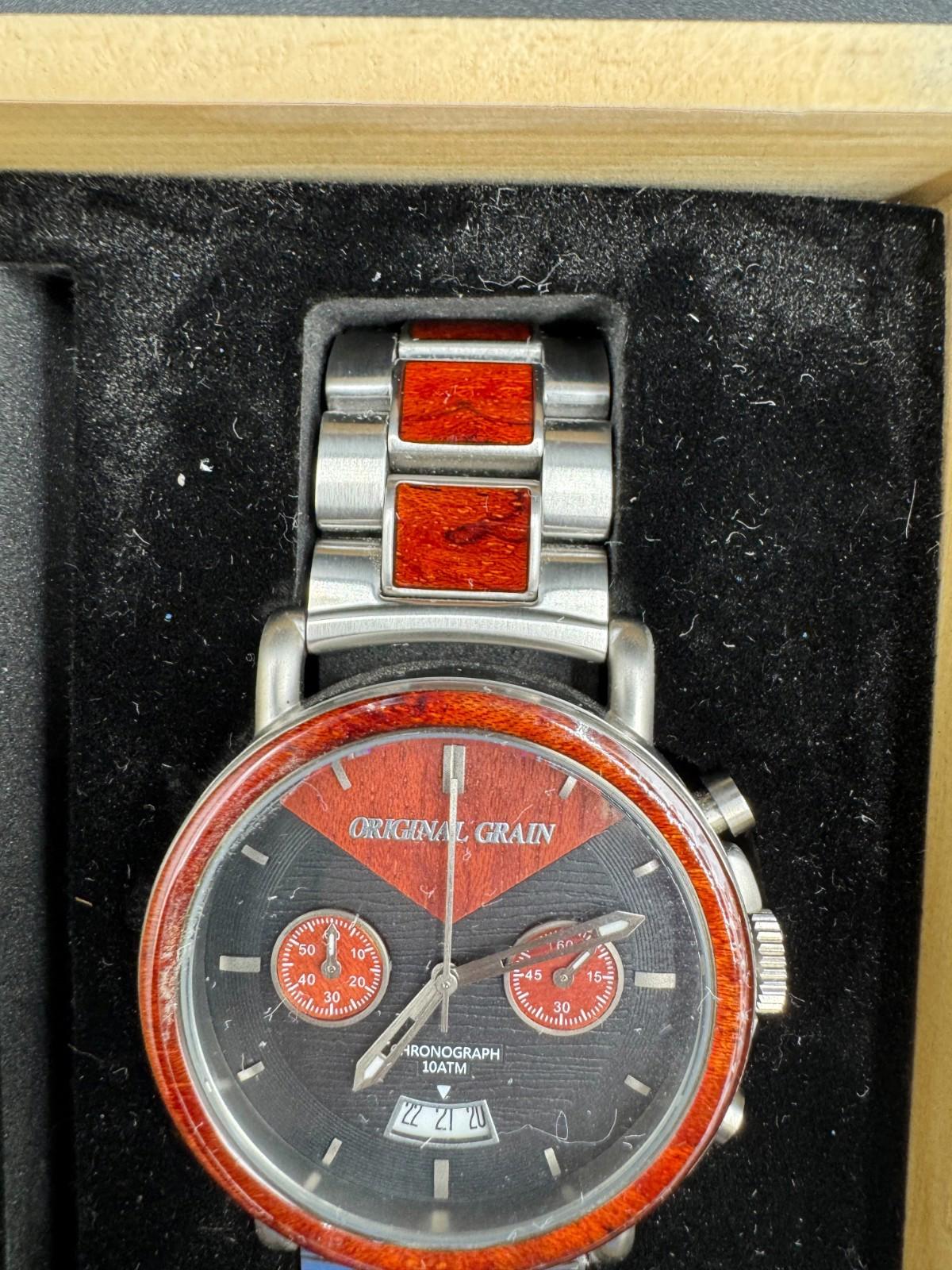 Original Grain Chrono Rosewood Alterra 44mm Analog Watch (Discontinued Finish) N