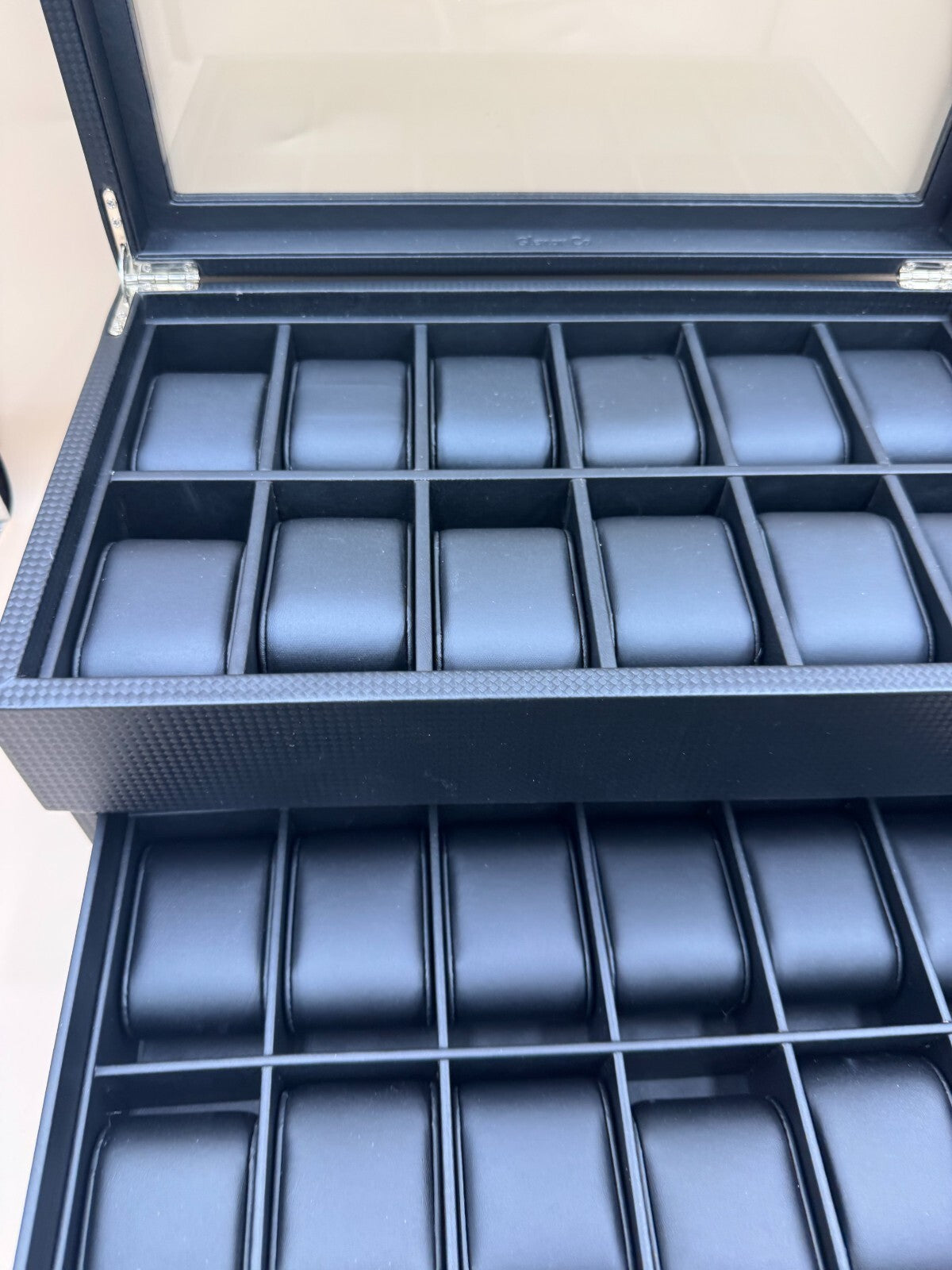 Glenor Co Watch Box Valet Drawer for Men 24 Slot Luxury Watch Case GLWB24BK NM