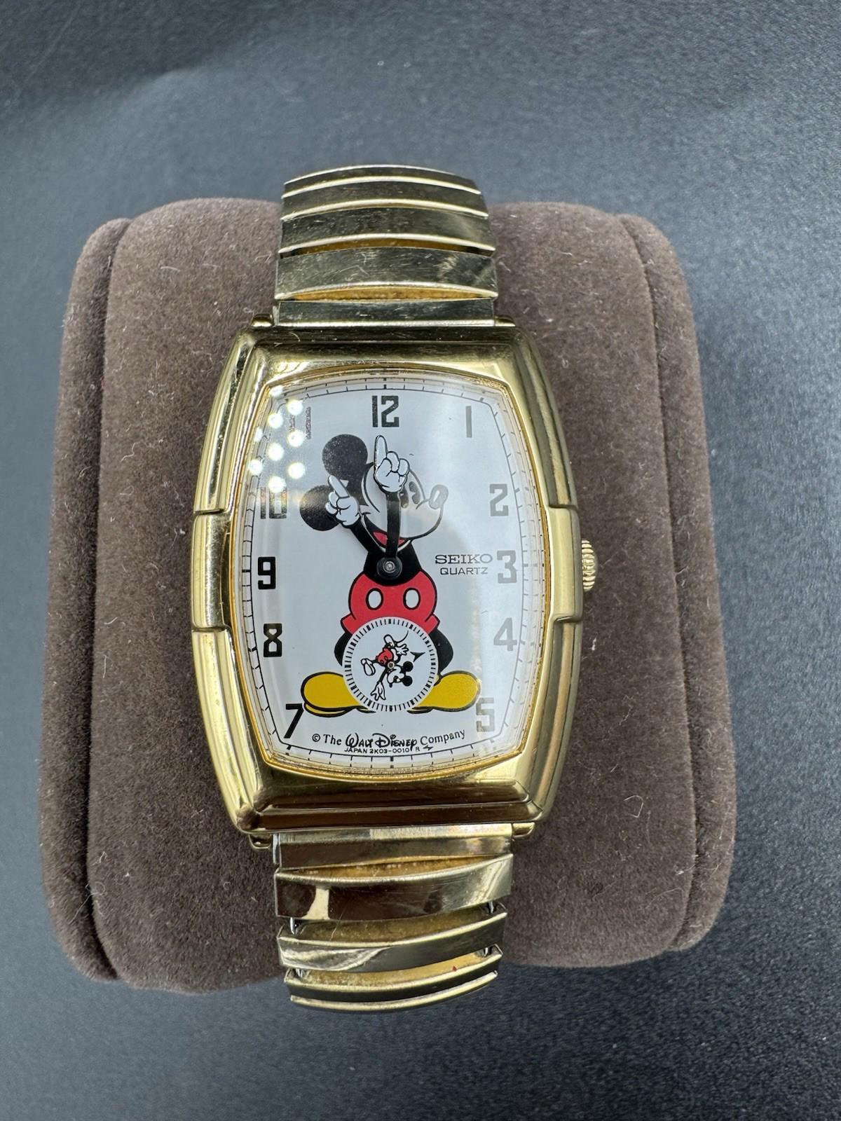 Seiko 80’s Vintage Mickey Mouse Watch 2K03-5019 Twist-O-Flex with New Battery VG