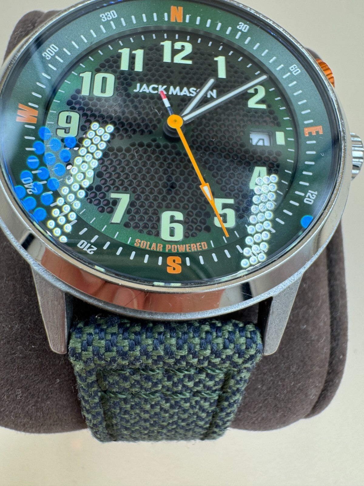 Jack Mason Solar Watch JM-F111-007 Green Dial Men's Stainless 50th Earth Day 100