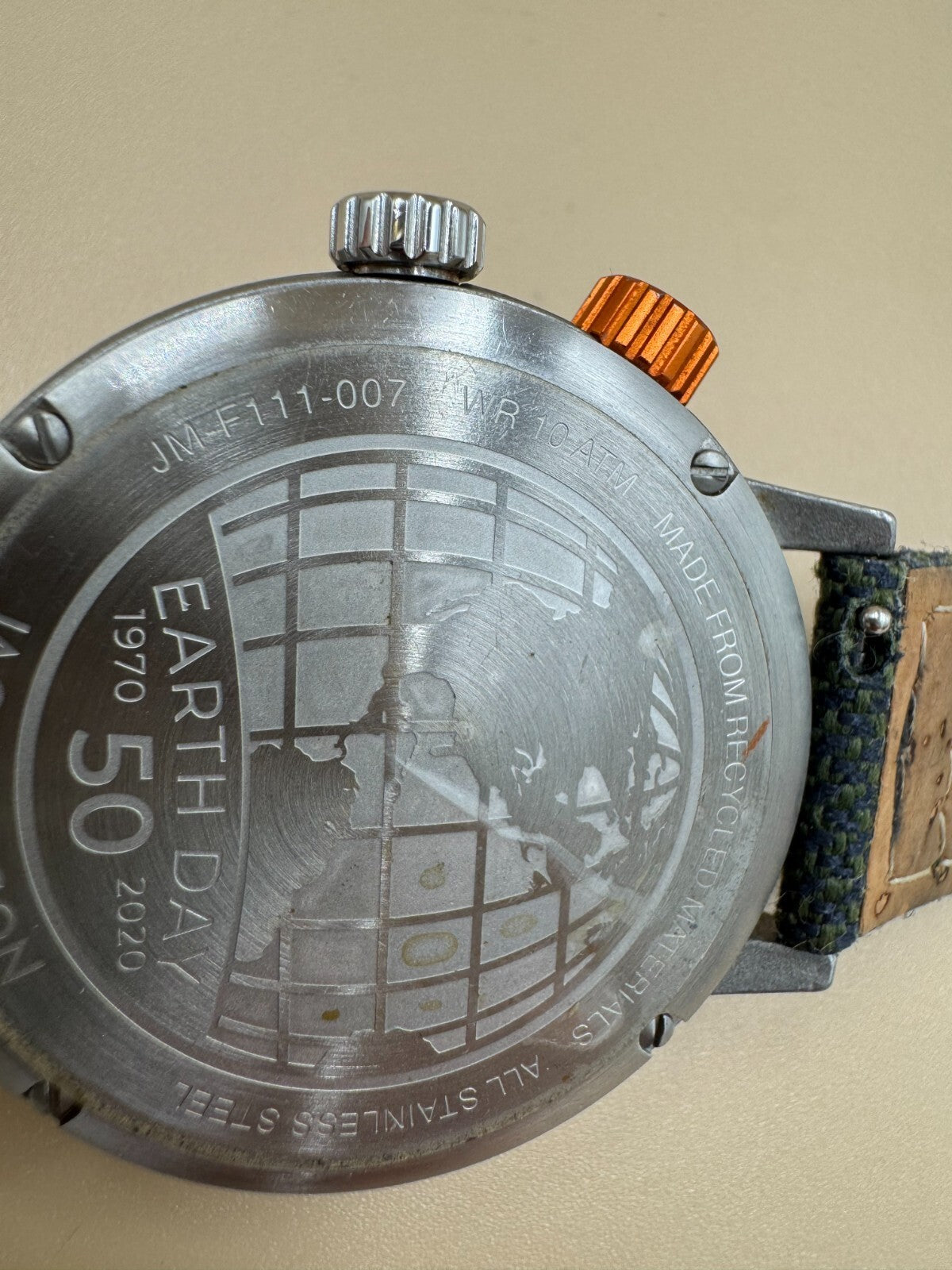 Jack Mason Solar Watch JM-F111-007 Green Dial Men's Stainless 50th Earth Day 100
