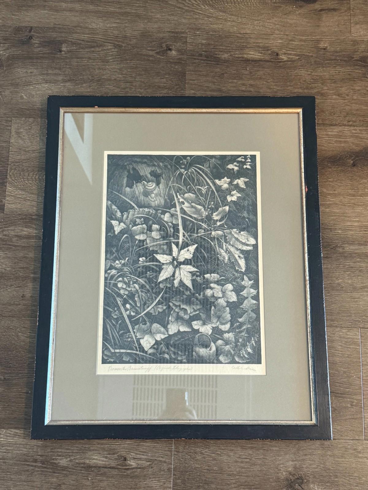 Vintage Wilhelm Heise Original Lithograph Nächtliche Blumenstücke Botanical 1925