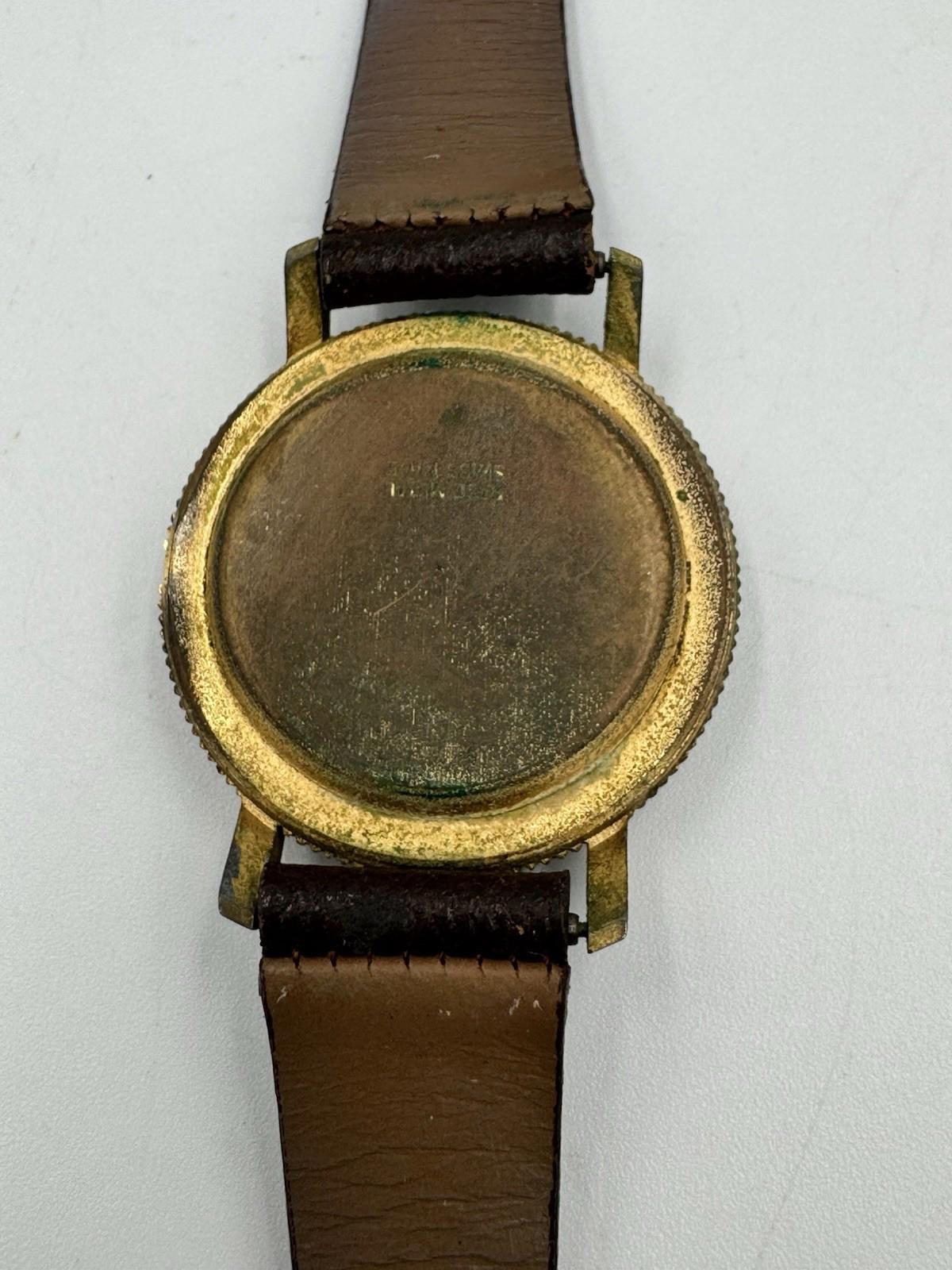 Buler Swiss Coin-Style Dial Watch Liberty Motif Rare 60s