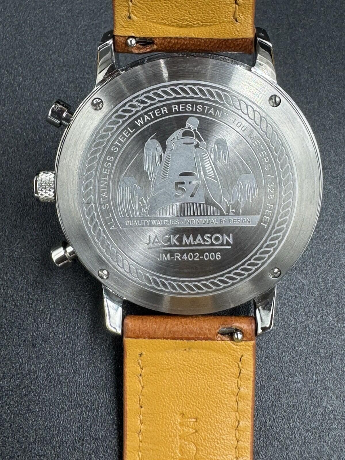 Exquisite JACK MASON Racing Chronograph Quartz Men's Watch JM-R402-006 Tachymete