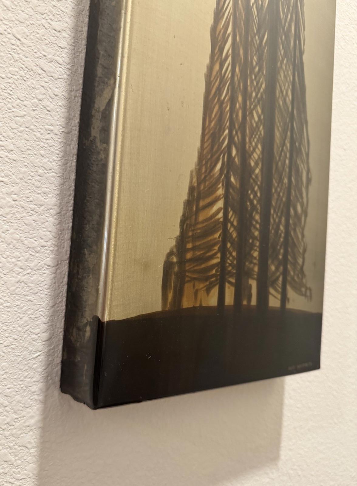 Silvio Giovenetti Signed Metallic Abstract Acid Etched Steel