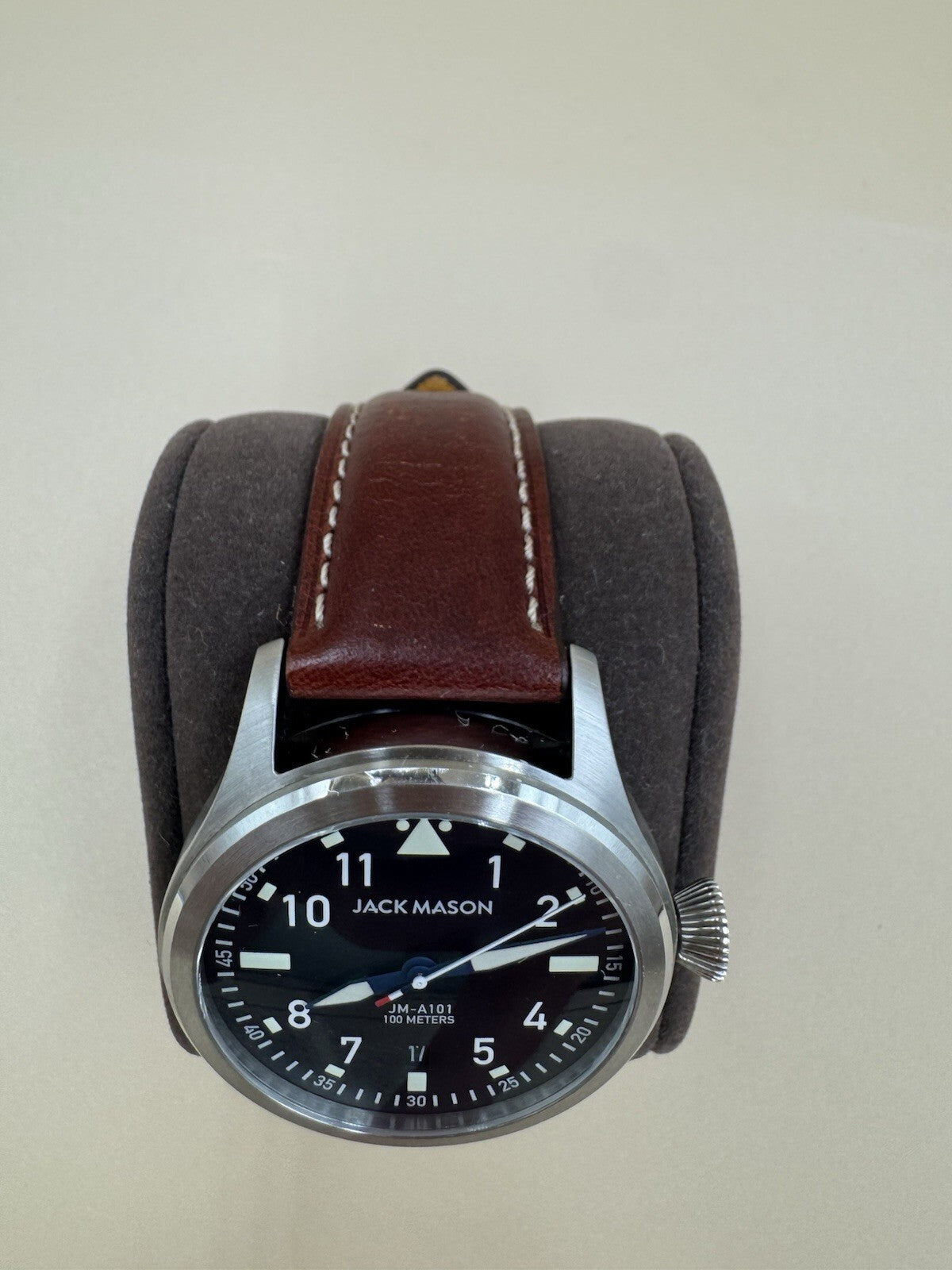 Jack Mason Pursuit Aviator JM-A101-004 | Black Dial Brown Original Leather Band