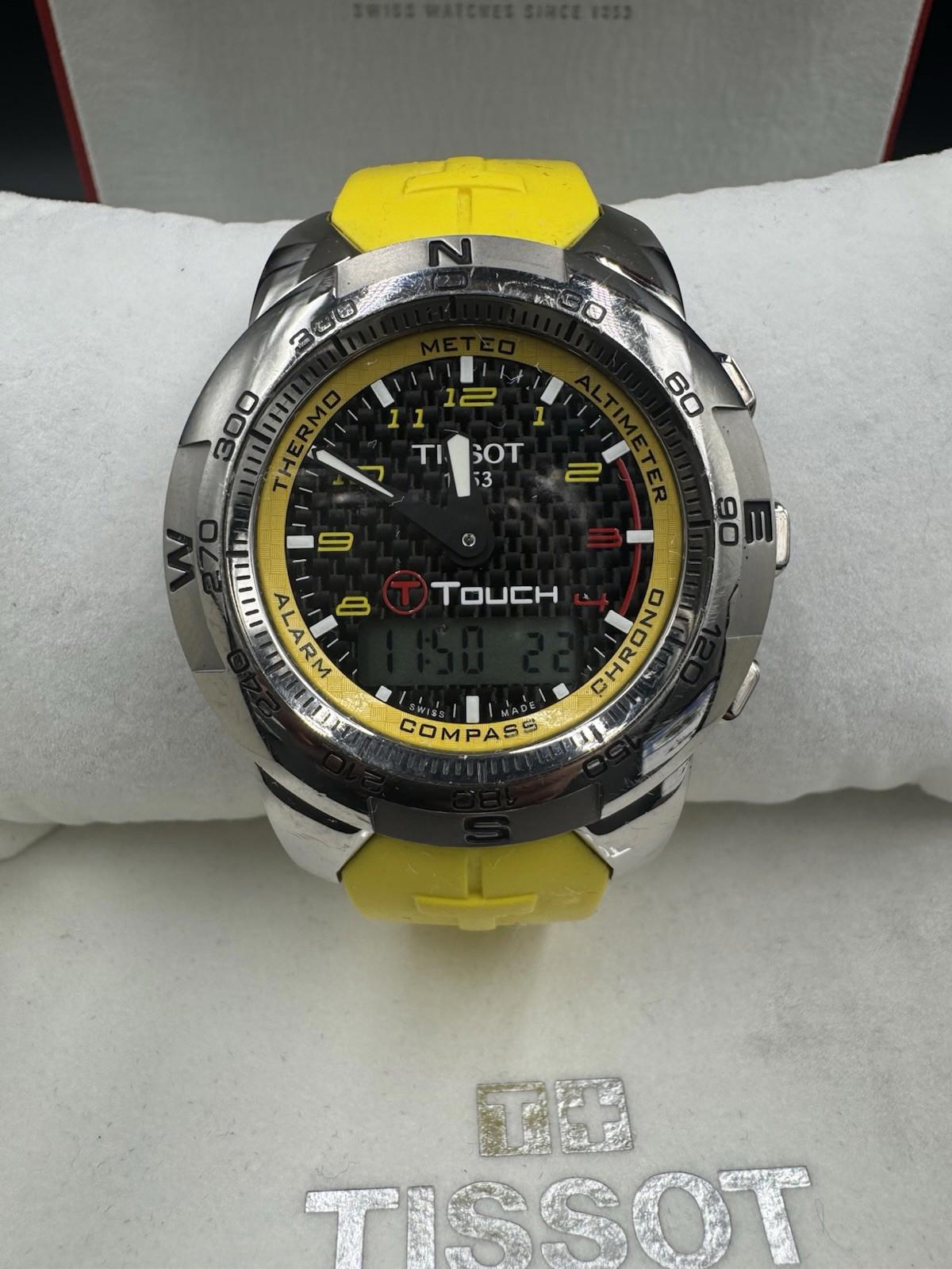 Tissot T-Touch NASCAR Special Edition Titanium Case Yellow Rubber Band with box