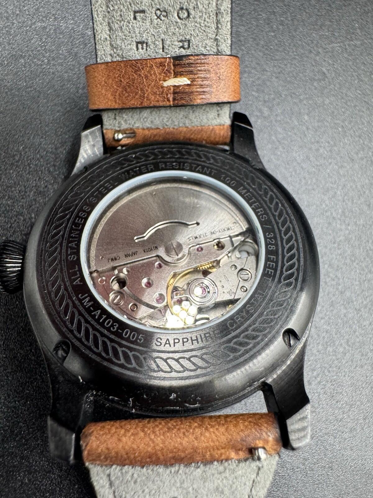 Jack Mason JM‑A103-005 Automatic Watch Rare Black Stainless Steel w/ Box Papers