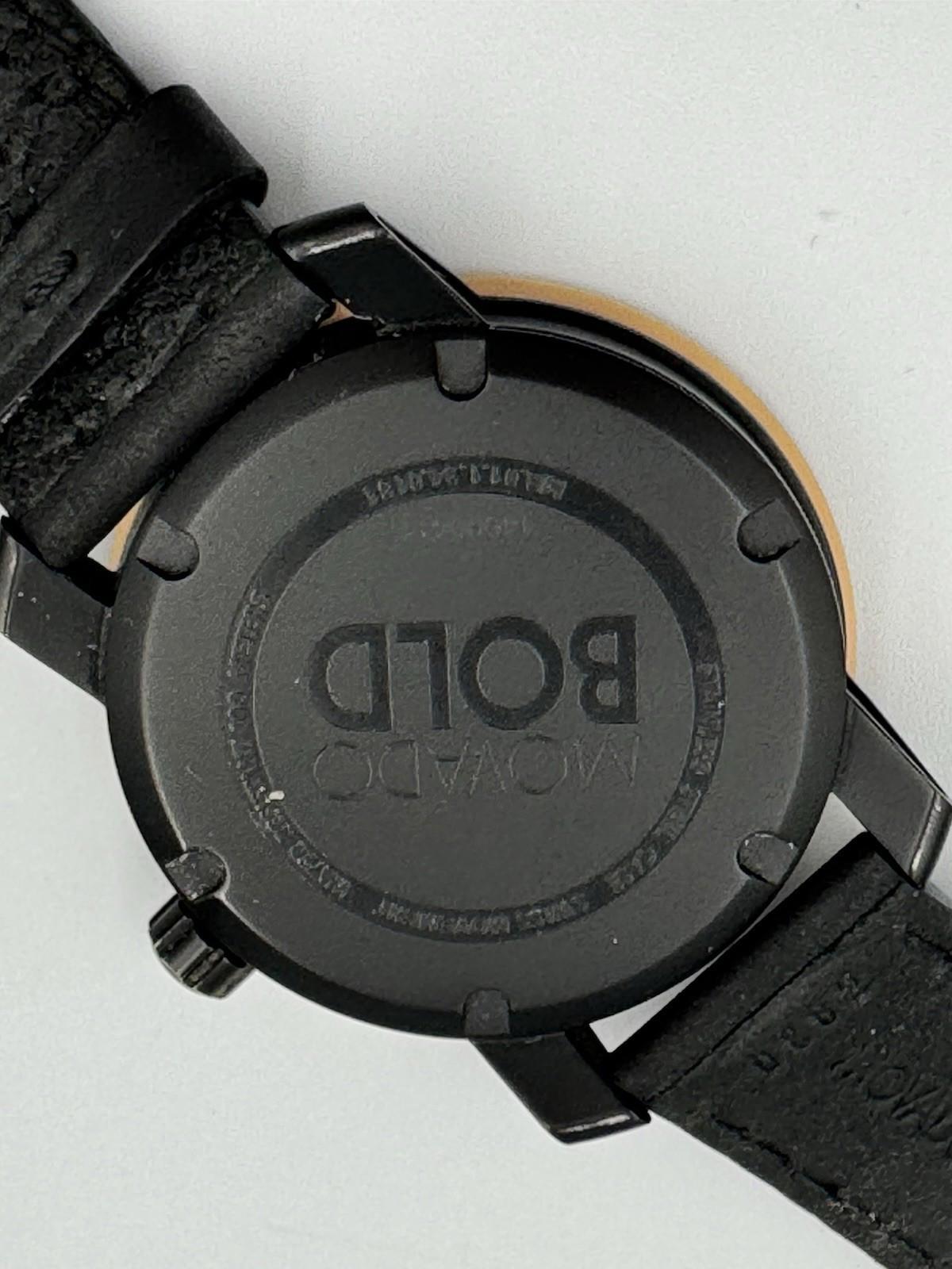 Men Movado BOLD Large Ion Watch Gold and Black 10 ATM Water