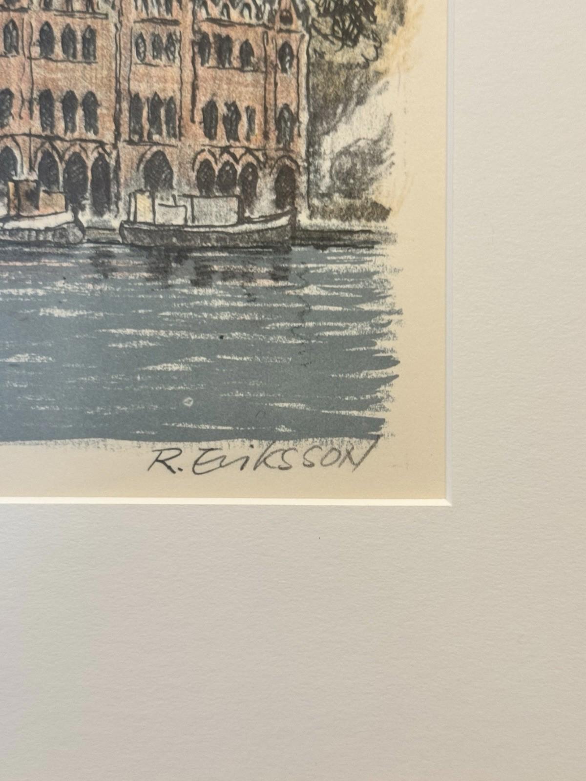 Cityscape Of Stockholm Söder Mälarstrand Signed R Eriksson