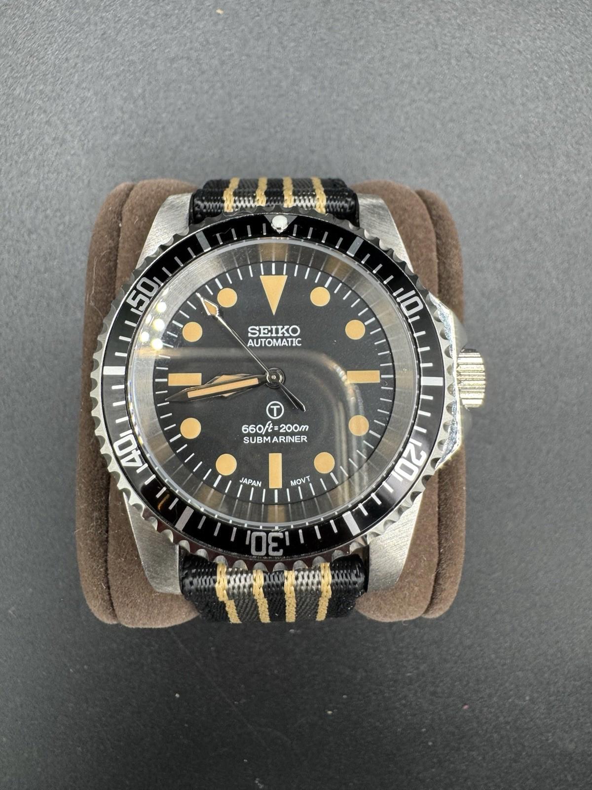Brand New Black Seiko MODified Automatic Sub Men’s Watch 40mm NH35 Built In USA