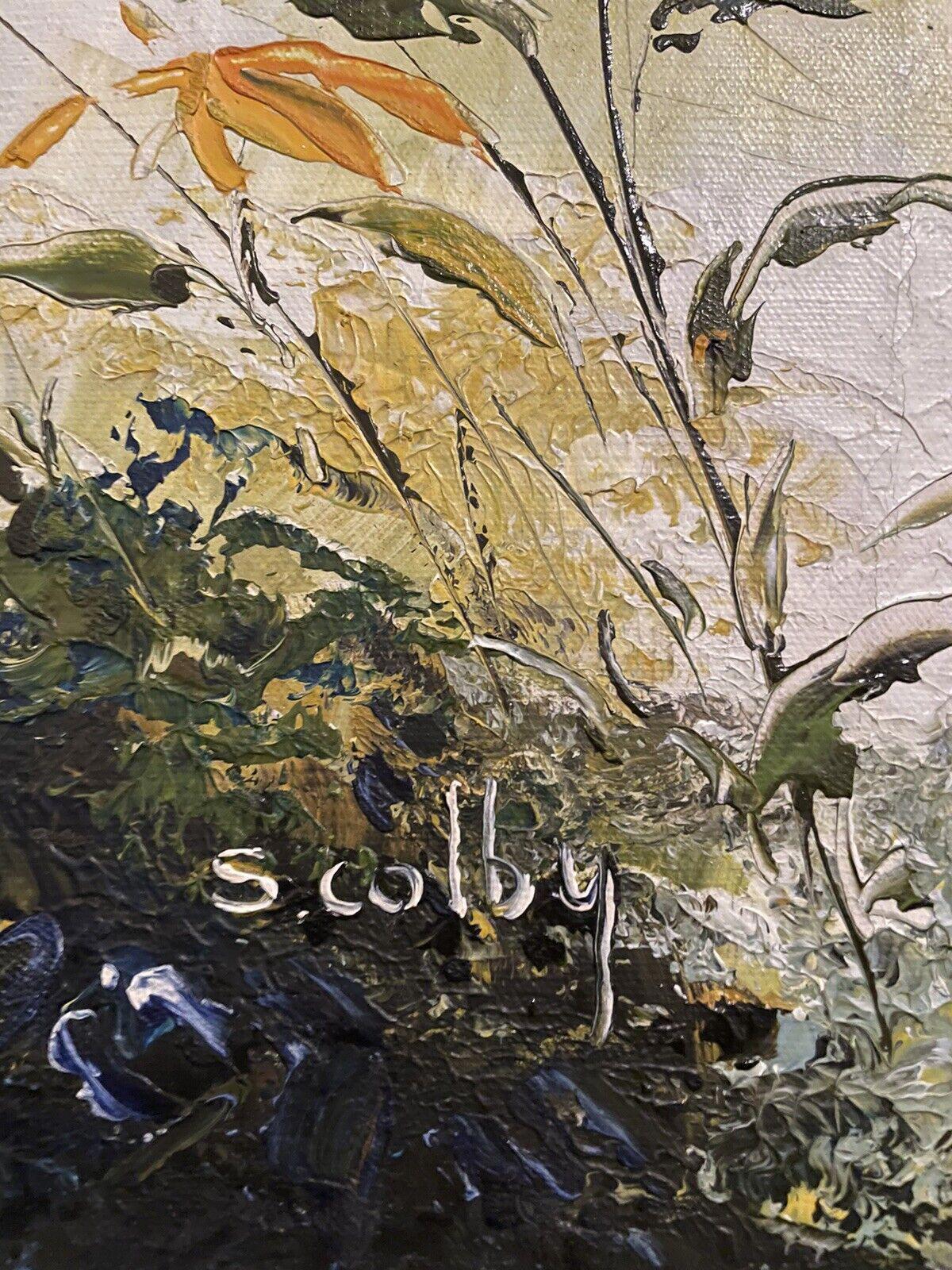 S. Colby Oil on Canvas Impressionist Floral Painting Signed