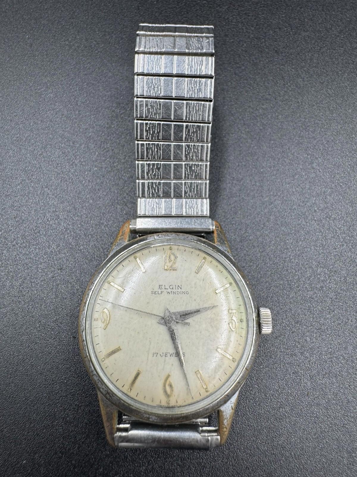 Vintage Elgin Self Winding 17 Jewels Automatic Watch Cal 790 Germany - Runs Well