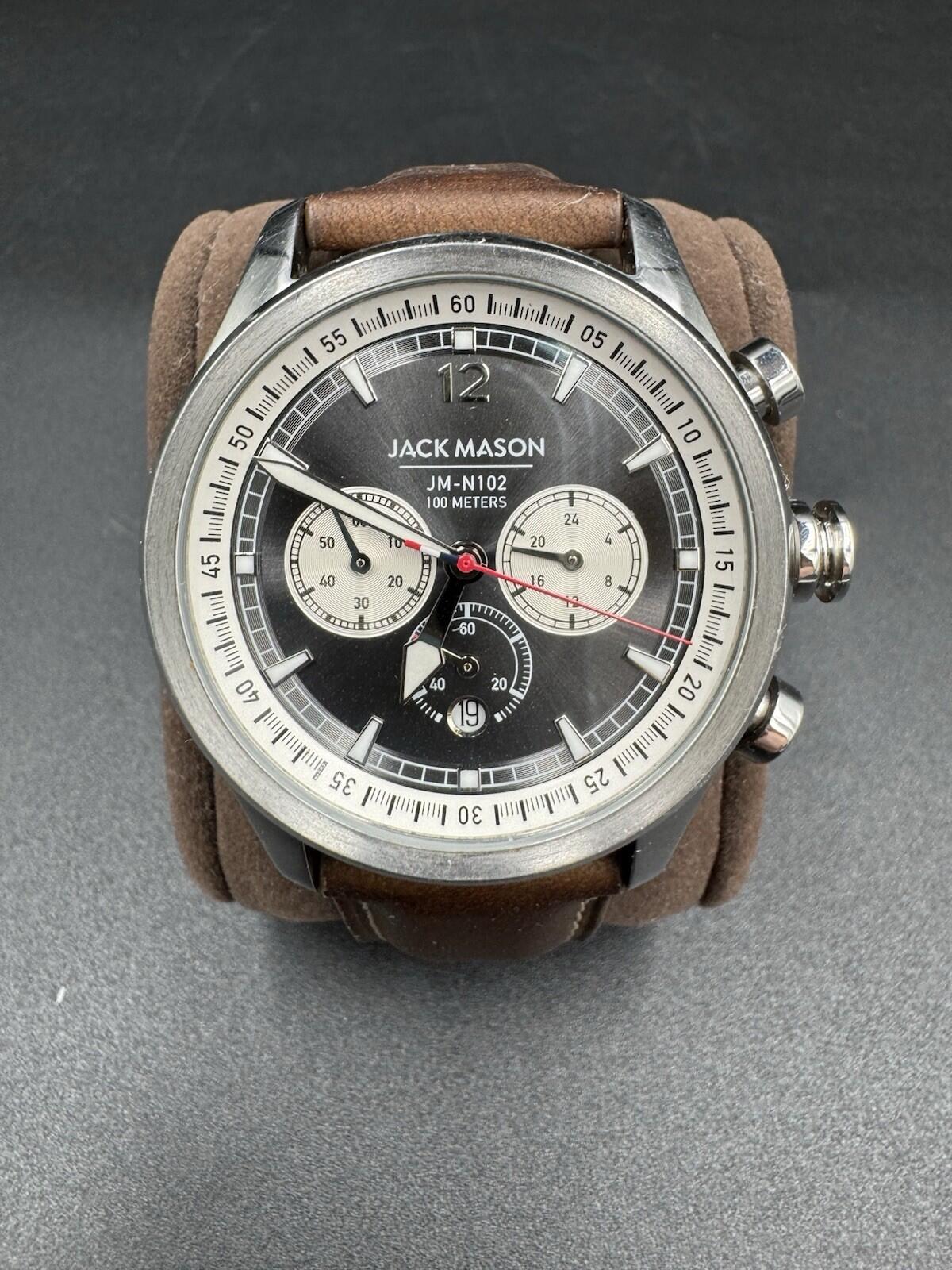 Jack Mason JM-N102-204 Nautical Chronograph Black Dial 100M Men’s Watch USA Made