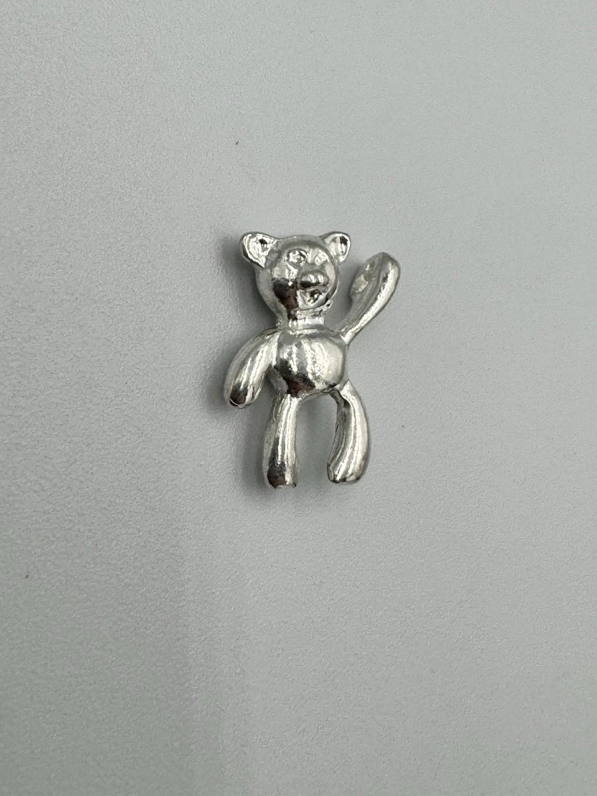 Sterling Silver Teddy Bear Charm Pendant Kids Children .925