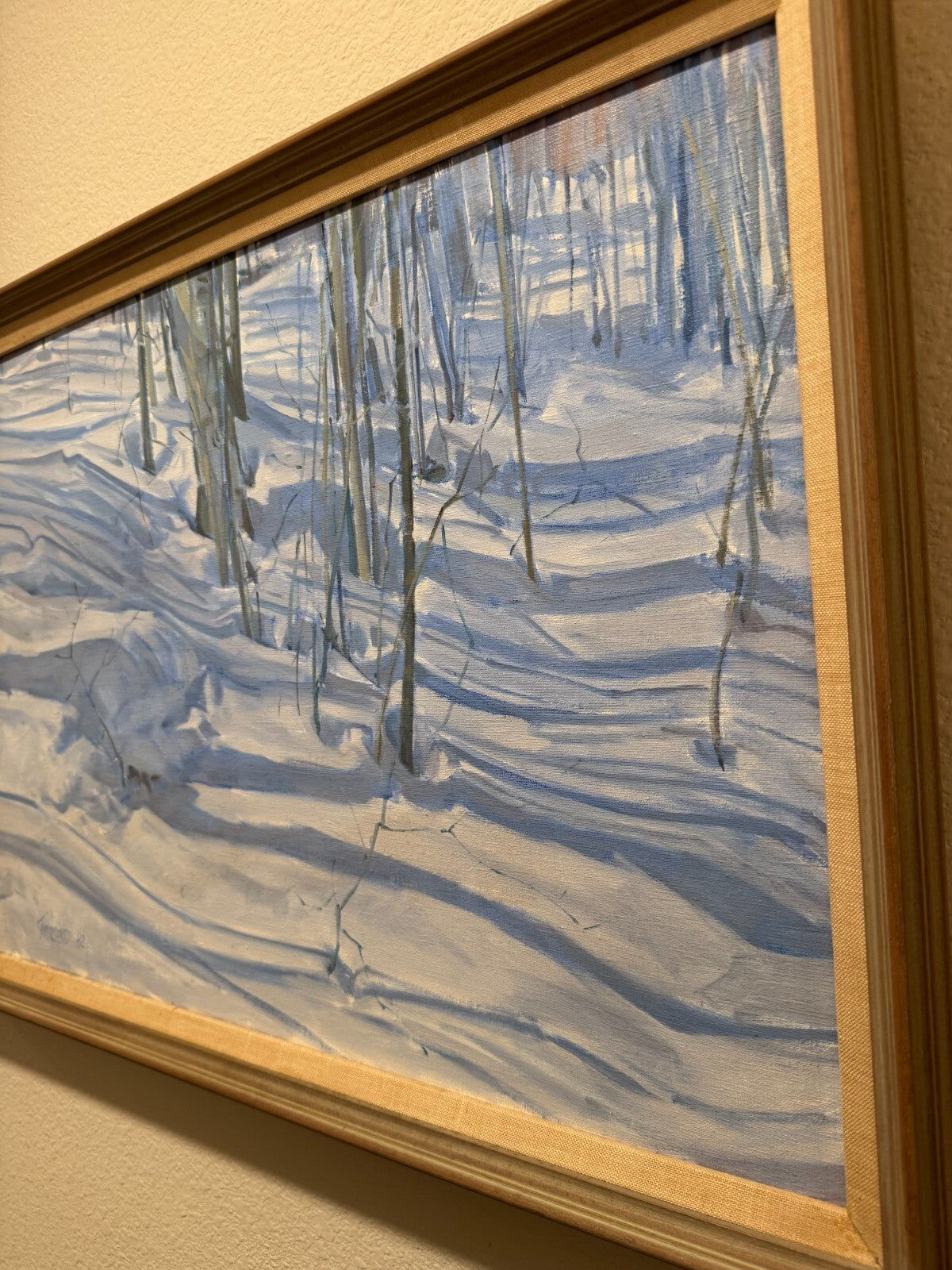 Townsend 1982 Oil Painting Winter Forest Snow Landscape Signed Canvas - Very Goo