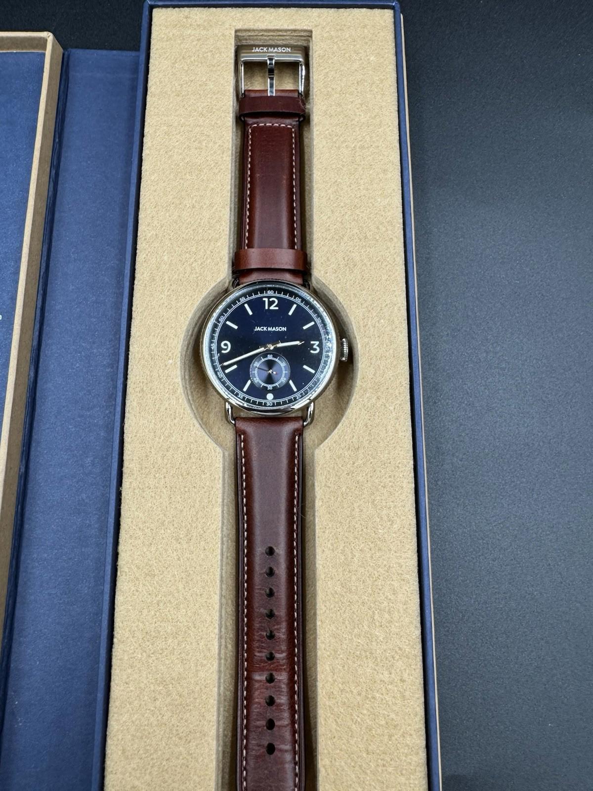 Jack Mason JM-A601-003 Avigator 3 Hand - 45mm Warm Grey Dial Brown Leather Band