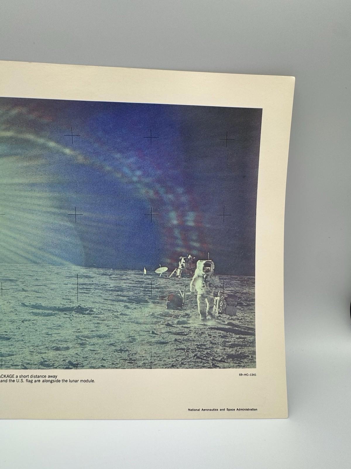 Vintage NASA Apollo 12 Experiments Package Astronaut Lithograph Print 69-HC-1341