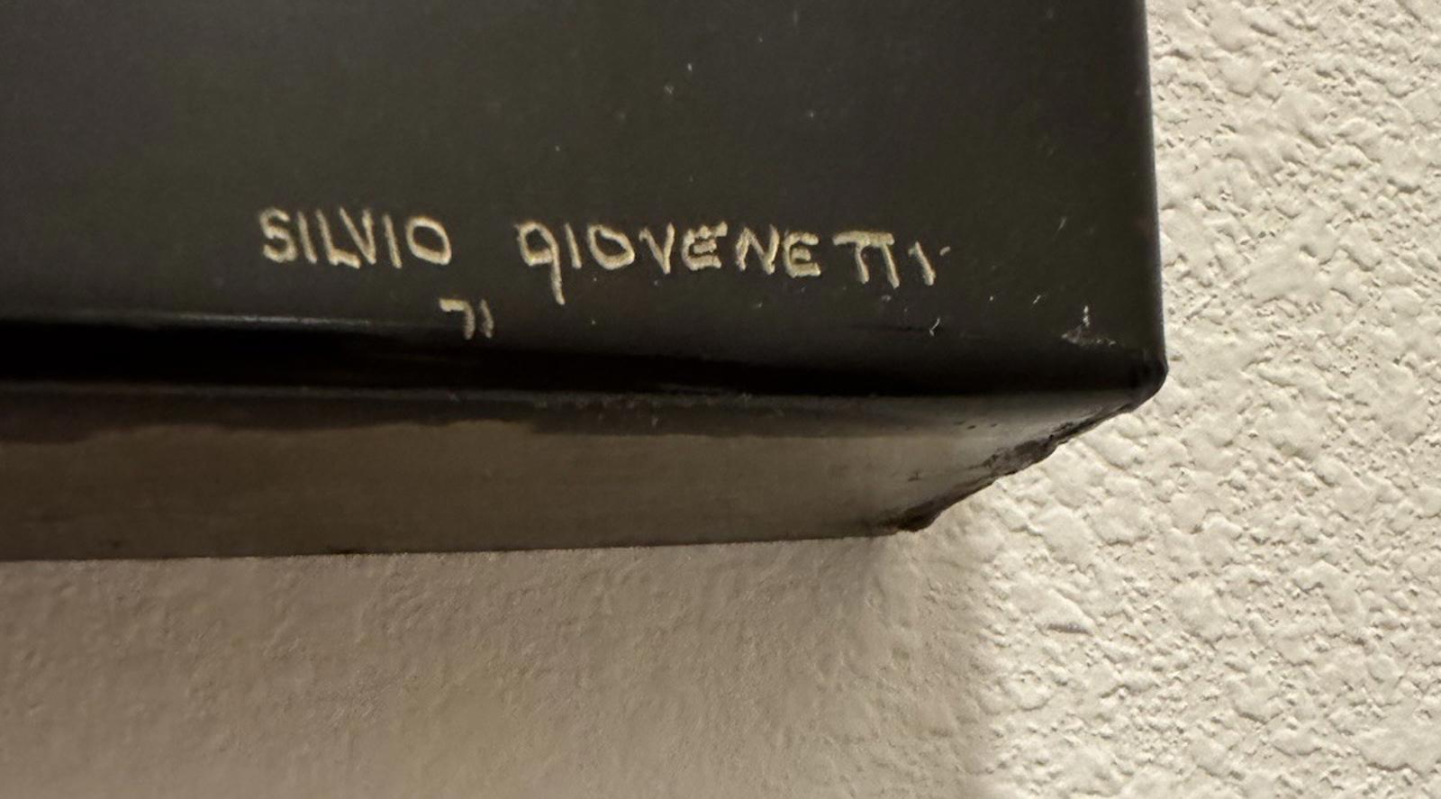 Silvio Giovenetti Signed Metallic Abstract Acid Etched Steel