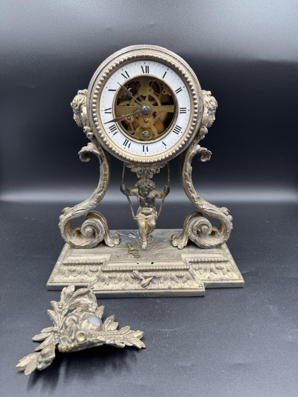 Antique Eugène Farcot Swinging Cherub Mystery Clock French