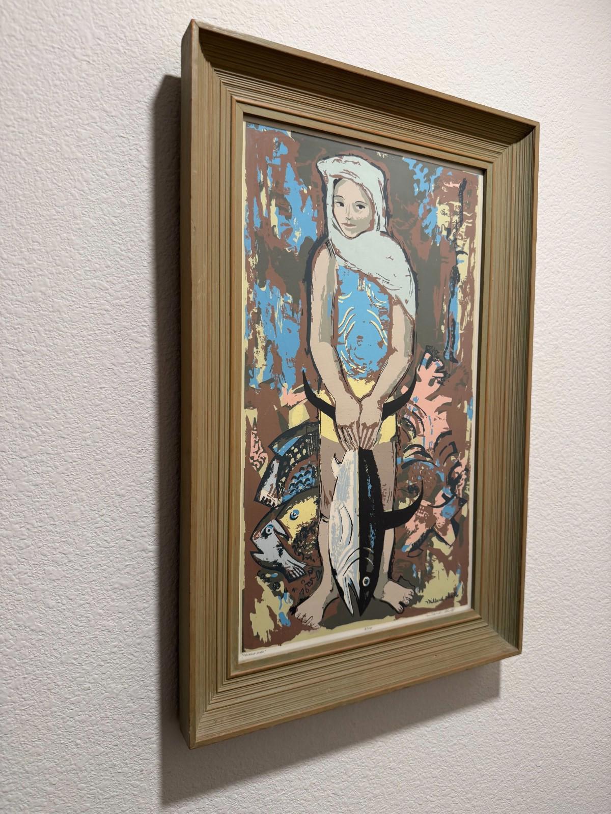 Millard Sheets Island Girl Serigraph Print 3/170 Double Sign