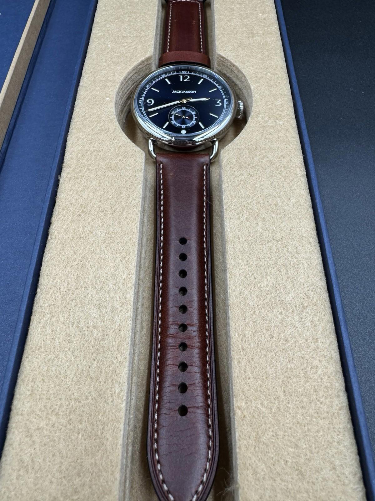 Jack Mason JM-A601-003 Avigator 3 Hand - 45mm Warm Grey Dial Brown Leather Band