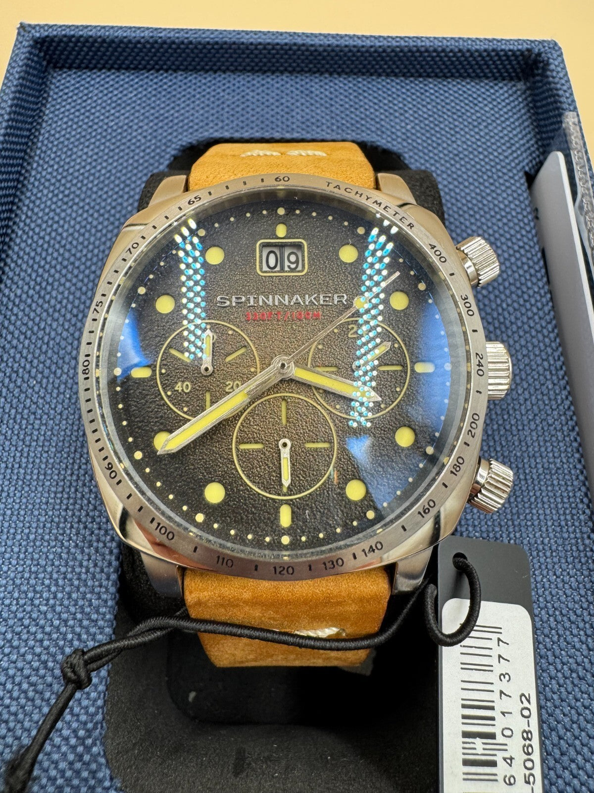 Spinnaker Hull Stainless Steel 42mm Japanese Quartz Wristwatch Brown Strap Steel