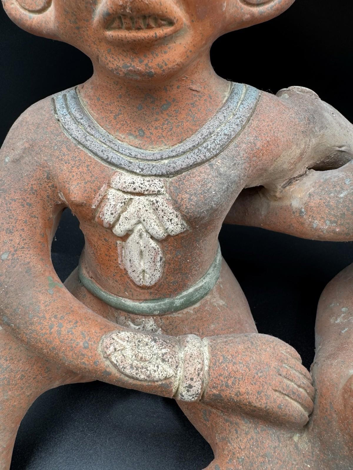 Vintage Mexican Folk Art Pre-Columbian Style Mayan Couple Connected Figurine