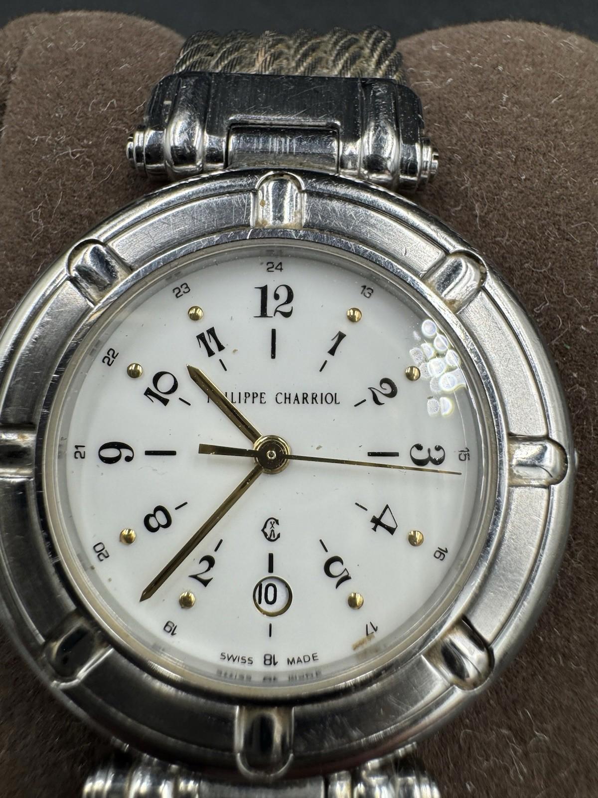 Philippe Charriol Watch Men's Wire Celtic Swiss Made Silver & Gold Colored Quart