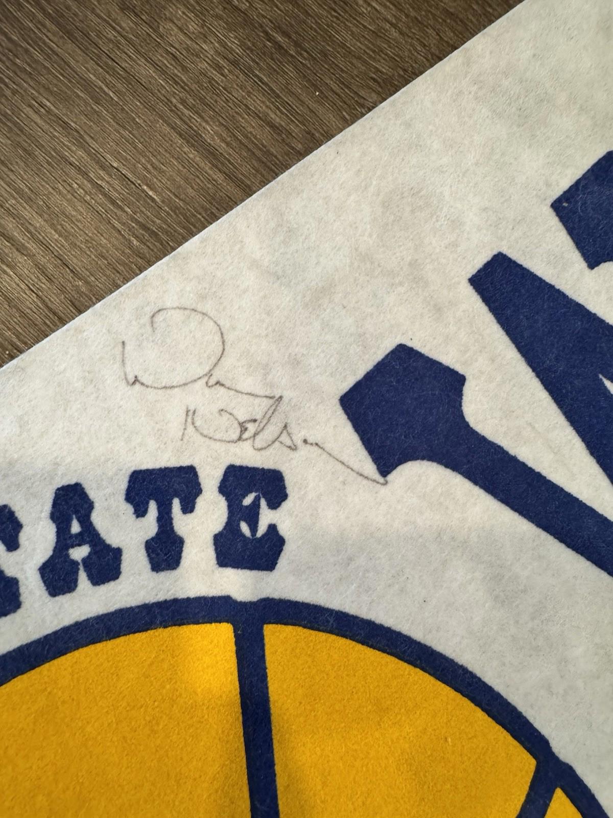 1988-89 Golden State Warriors Signed Pennant 7 Autos