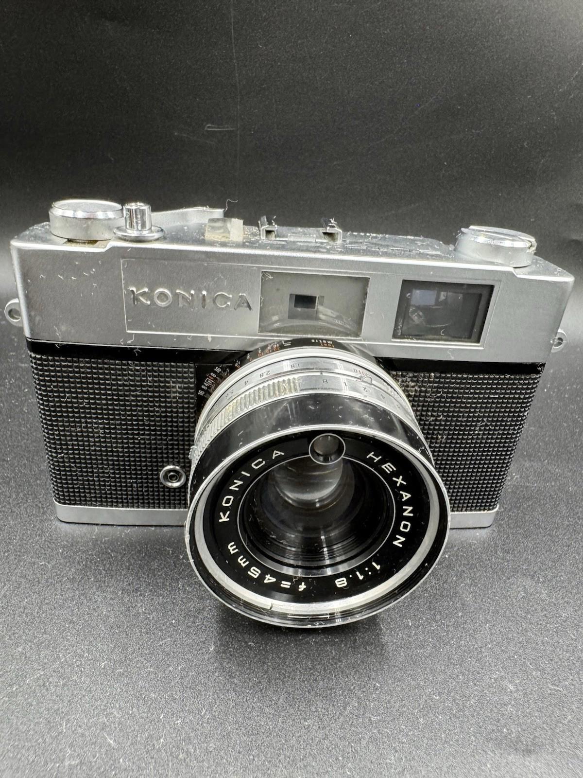 Konica Auto S2 35mm Camera with Hexanon 45mm  Lens & original cover - Untested G