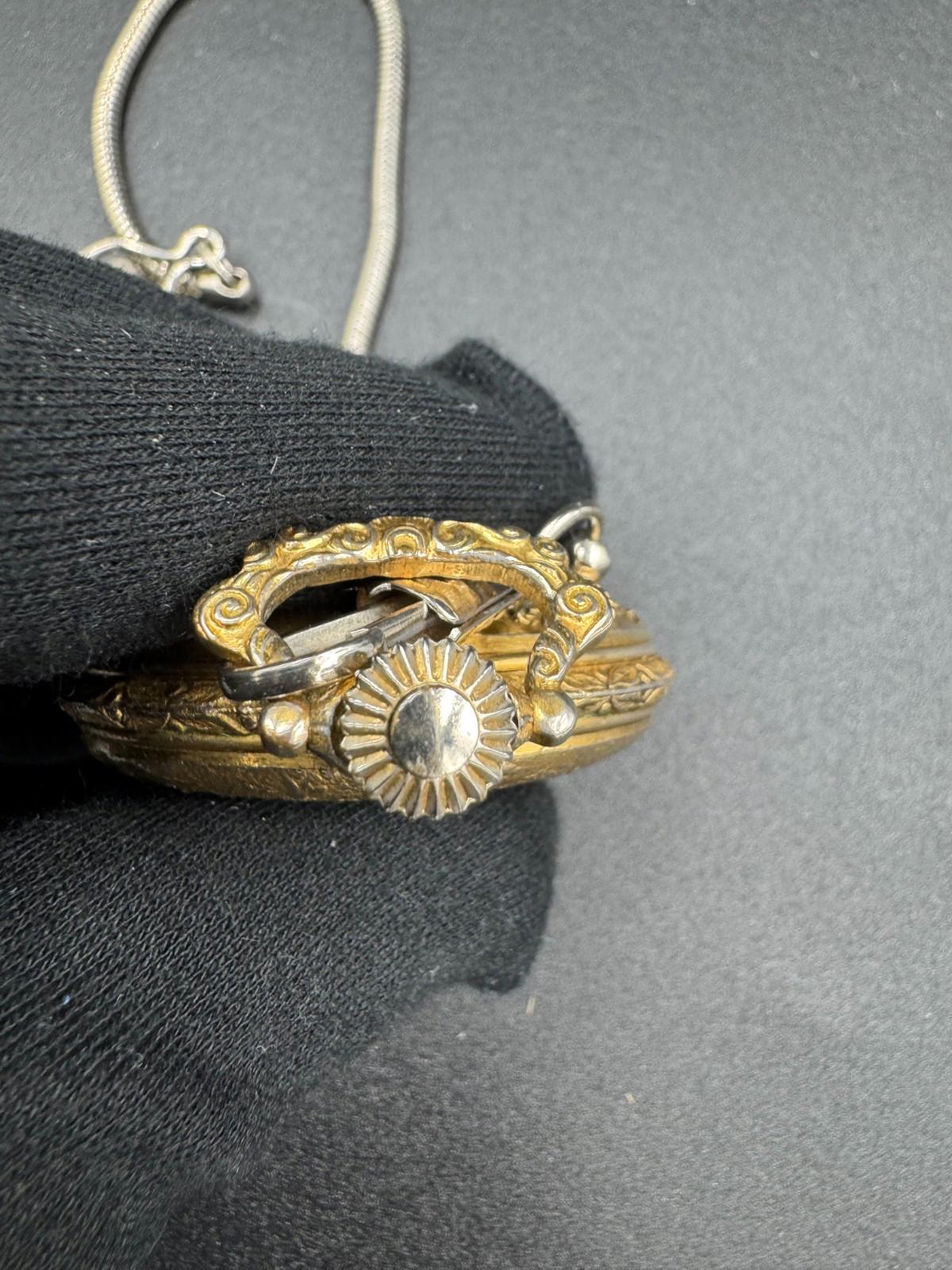Vintage Majestime Swiss 17 Jewels Incabloc Deer Hunter Pocket Watch Chain To Dad