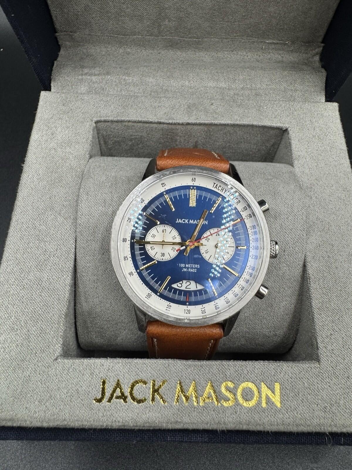 Exquisite JACK MASON Racing Chronograph Quartz Men's Watch JM-R402-006 Tachymete