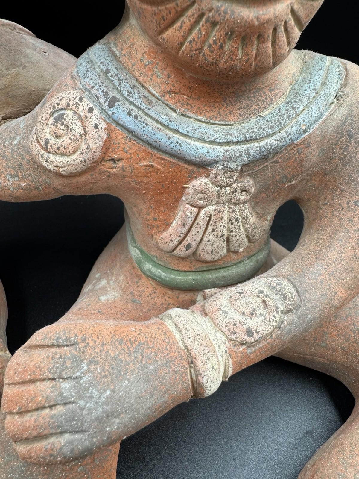 Vintage Mexican Folk Art Pre-Columbian Style Mayan Couple Connected Figurine