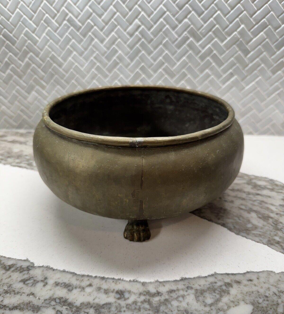 Old Russian Copper Brass Samovar Bowl with Eagle Hallmark