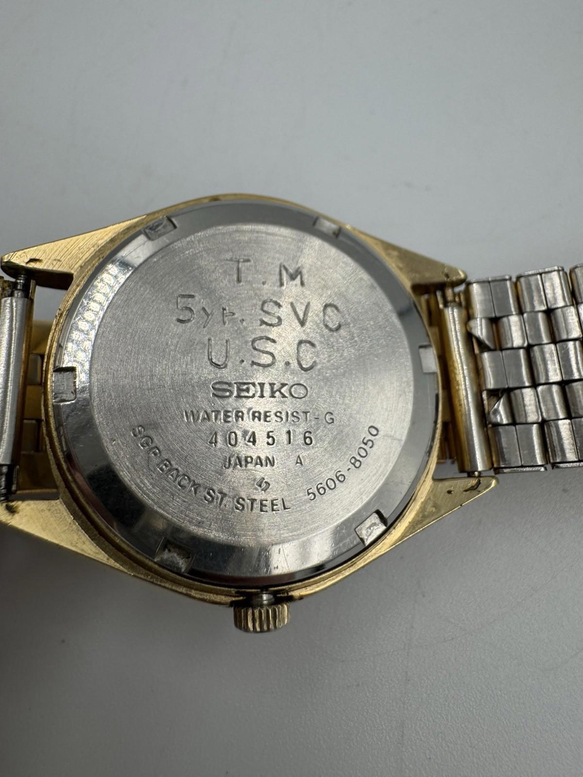 1970s Seiko Lord Matic LM 56068050 Gold Automatic USC Etched