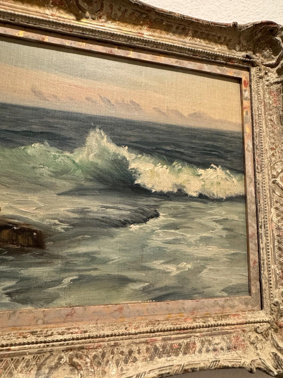 Francis Draper Signed Impressionist Seascape Oil Painting CA