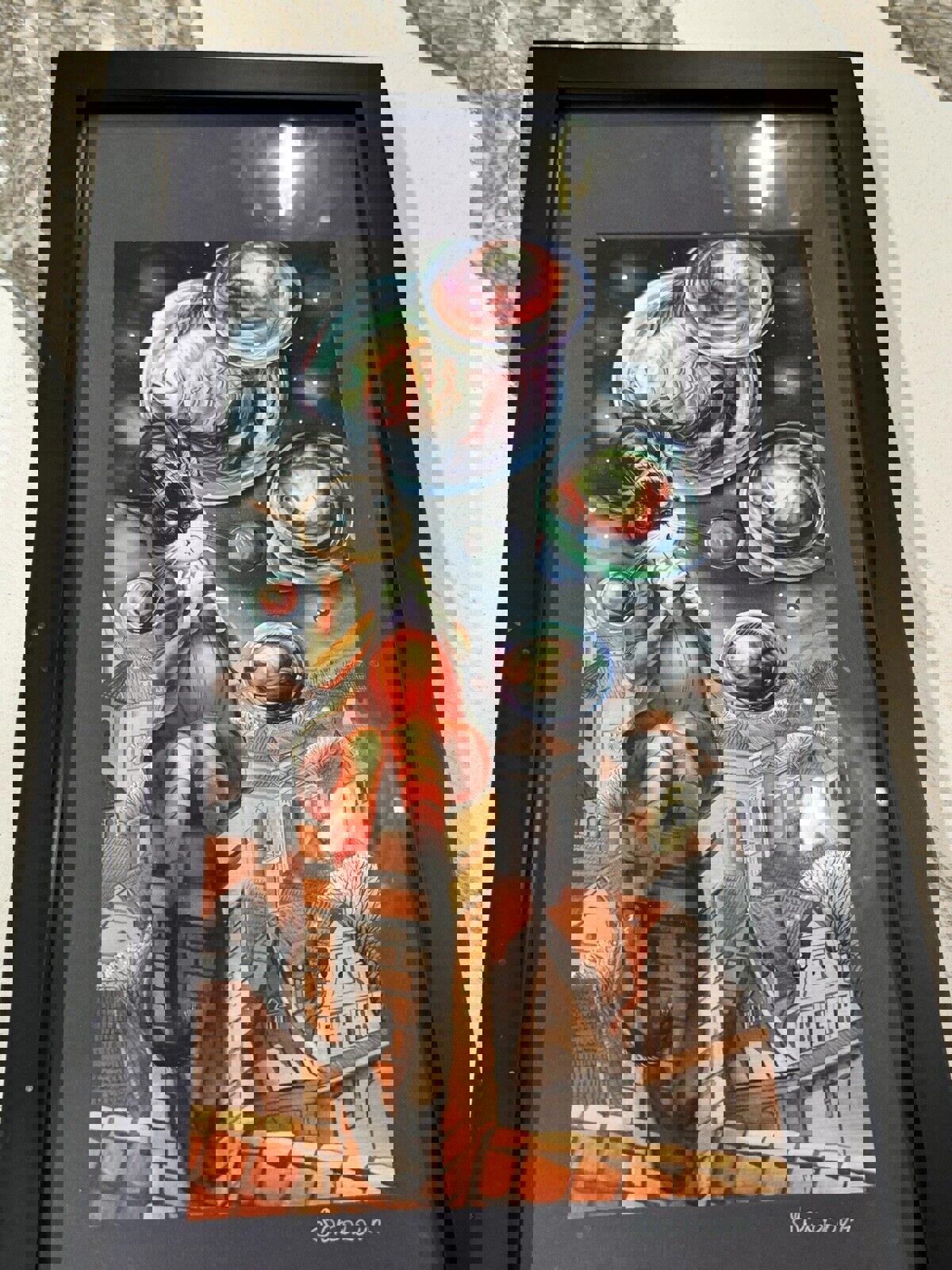 Sokolova Nadezhda Painting Handmade Silk Cat daydreamin fish