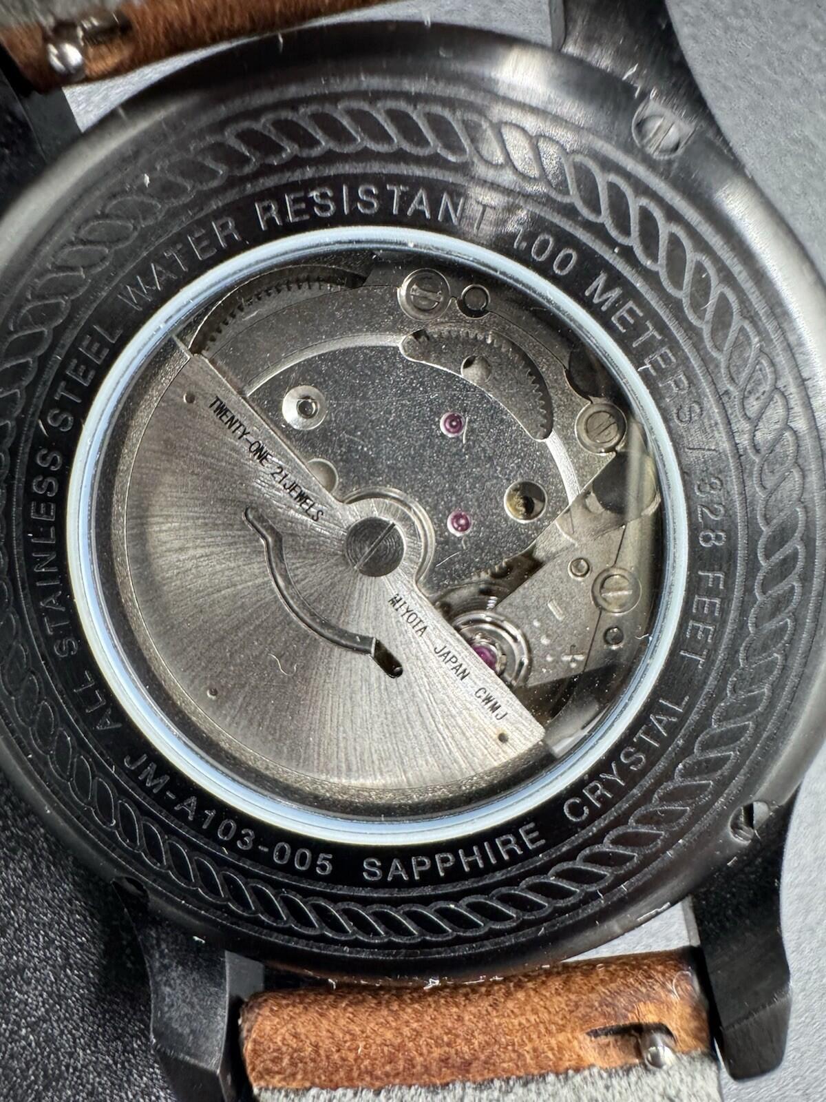 Jack Mason JM‑A103-005 Automatic Watch Rare Black Stainless Steel w/ Box Papers