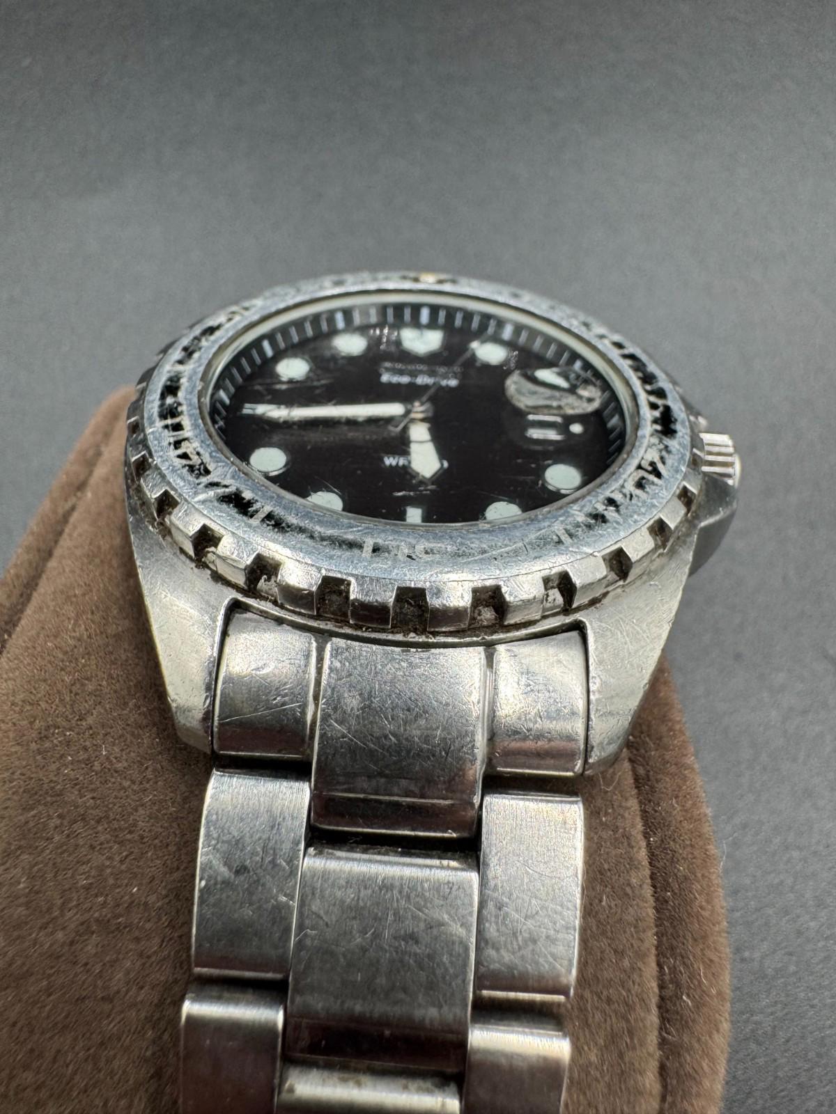 Vintage Citizen Eco-Drive Promaster Dive Watch 200m E100 Movement Used See Condi