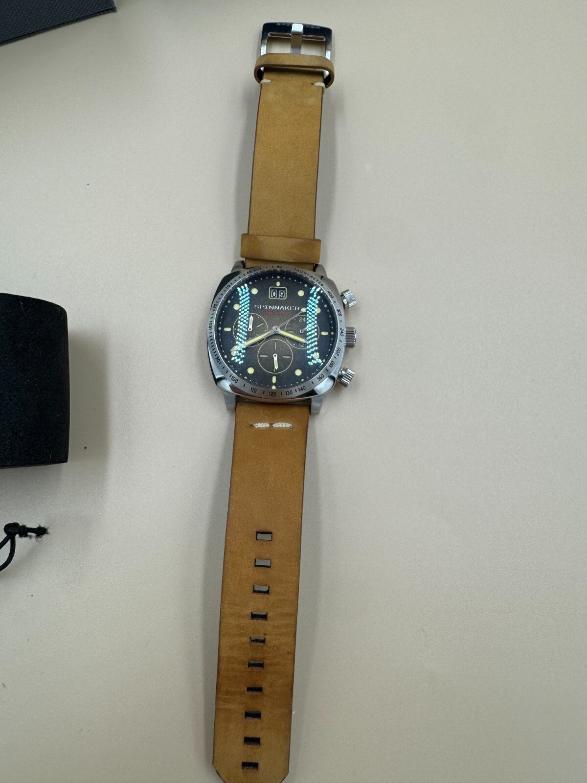 Spinnaker Hull Stainless Steel 42mm Japanese Quartz Wristwatch Brown Strap Steel