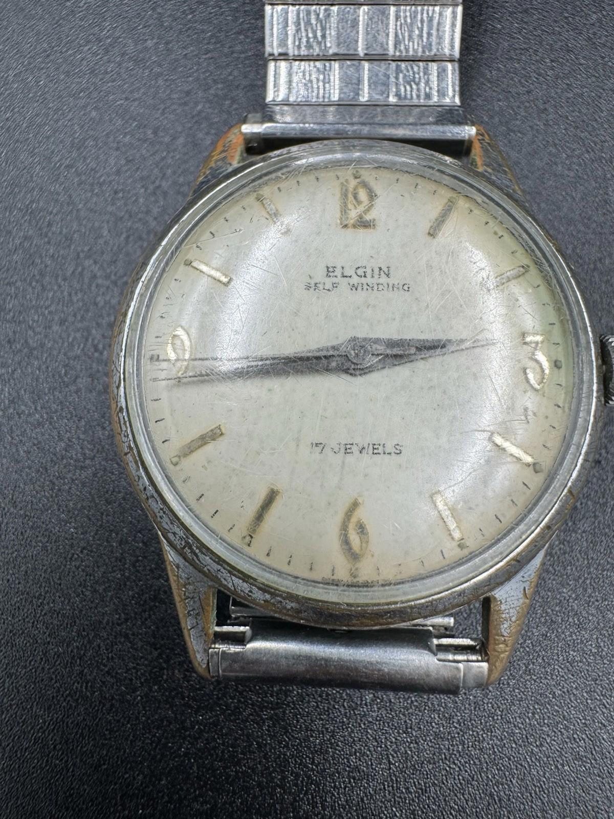 Vintage Elgin Self Winding 17 Jewels Automatic Watch Cal 790 Germany - Runs Well